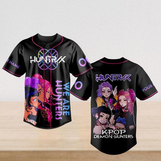 Custom Huntrix Baseball Jersey, Huntrix Girl Group Jersey, Kpop Demon Hunter Outfit