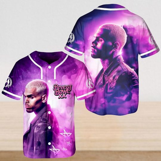 Chris Brown Breezy Bowl XX Baseball Jersey, Chris Brown Tour Baseball Shirt