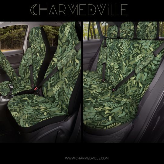 Green Car Seat Covers, for vehicle full set/truck/suv, carseat accesories/head rest/front/rear/back chair/dog/pet seats, cute accessory gift