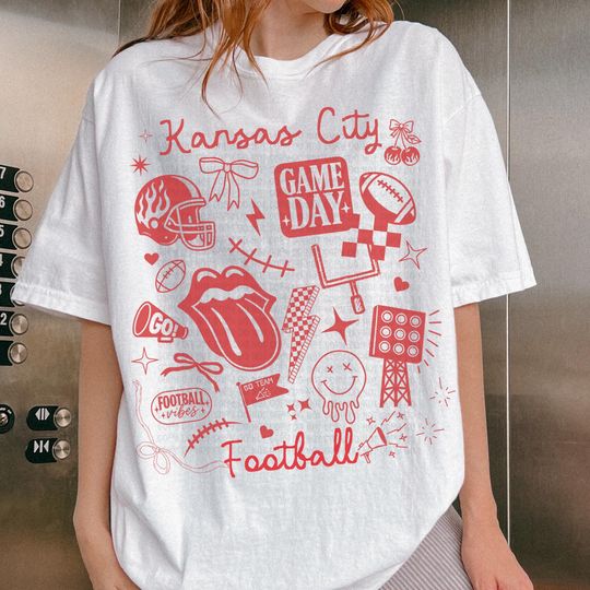 Kansas City Football Shirt, Vintage Football Shirt, C Chiefs Football Tailgate Shirt