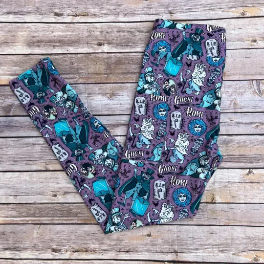 Haunted Mansion Hitchhiking Ghosts Halloween Women's Leggings