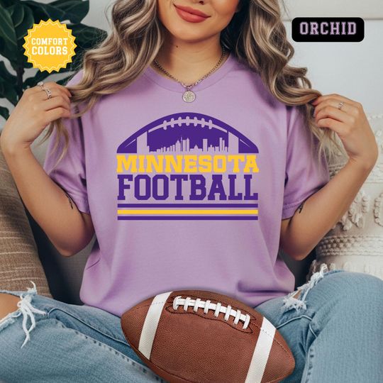 Minnesota Vikings Football T-Shirt, Trendy City Skyline Fan Shirt, Vintage Retro Tee
