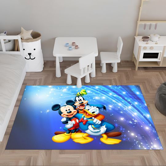 Cartoon Rug, Mickey Mouse Rug, Kids Rug, Colorful Rug, Custom Area Rug, Nursery Decor