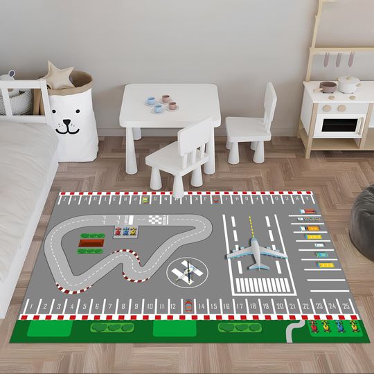 Airport Rug, Play Rug, Kids Rug, Play Mat, Play Room Rug, Custom Area Rug, Nursery Decor