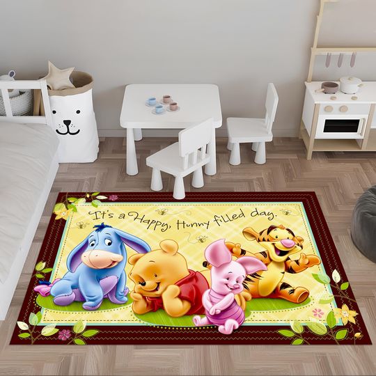 Winnie The Pooh Rug, Child Rug, Kids Rug, Colorful Rug, Custom Area Rug, Nursery Decor