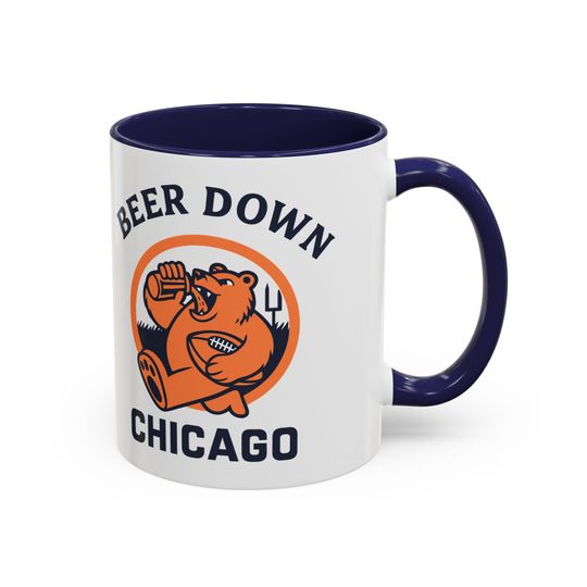 Chicago Bears Accent Coffee Mug - Fun Sports Fan Gift, Football Decor, Office Cup, Cheer for Your Team