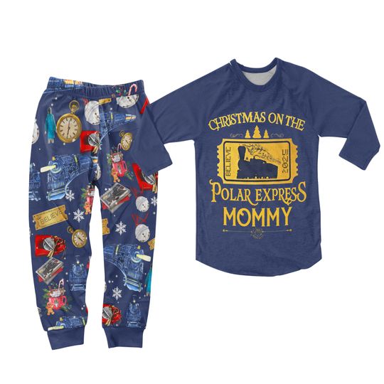 Personalized Family Pajamas Set, Family Christmas On Polar Express Pajama, Polar Express Family Matching Pajamas For Christmas Holiday