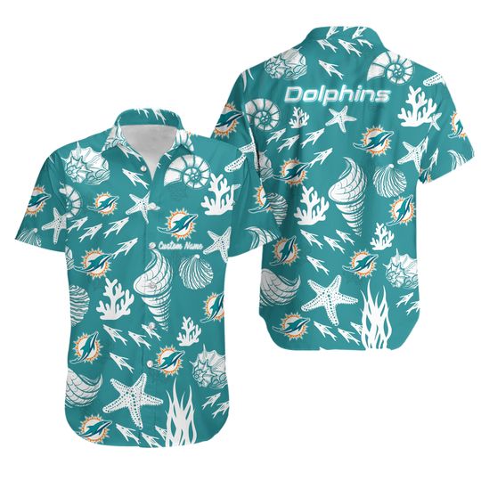 Miami Dolphins Seashell Paradise Hawaiian Shirt