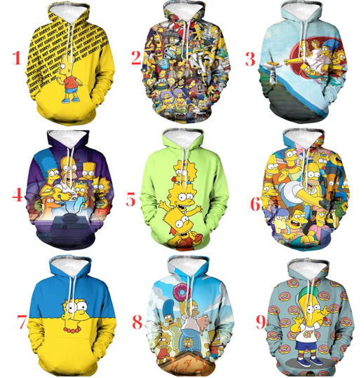 Cosplay The Simpsons Maggie Marge Homer Bart 3D Hoodies Sweatshirts Jacket Coats 1