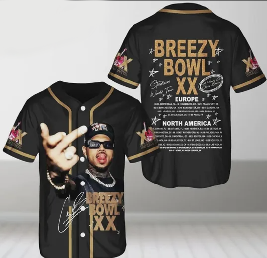 Personalized Breezy BOWL XX Fast shipping, Chris brown breezy BOWLXX jersey