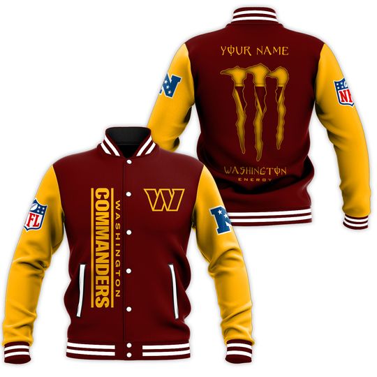 Custom Name – Washington Commanders Baseball Jacket For Fan