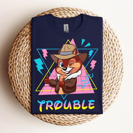 Disney Chip And Dale Double Trouble T-Shirt, Chip 'n Dale Rescue Rangers Tee, Cute Chipmunk Matching Shirt, Disneyland Trip Tee