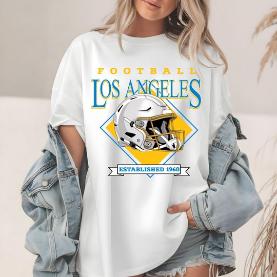 Los Angeles Football T-Shirt, Retro LA Helmet Tee, Vintage Style Team Pride Apparel