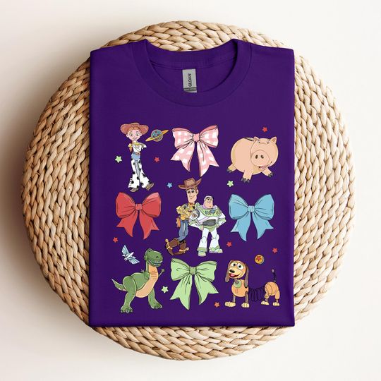 Coquette Bows Disney Toy Story T-Shirt, Pixar Toy Story Shirt, Woody Jessie Buzz Alien Rex Tee, Disneyland Family Matching Trip