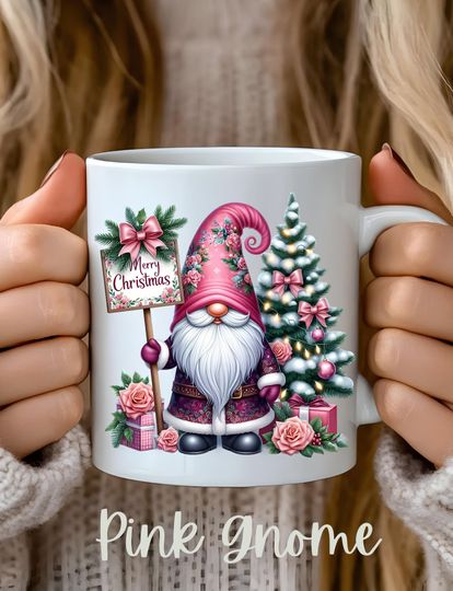Christmas Gnomes Mug, Holiday Accent Mug, Cute Gnome Coffee Cup