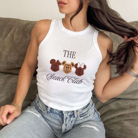 SnackClub Women's Tank Top - Mouse Snacks Crop Tank - Disney Crop Top