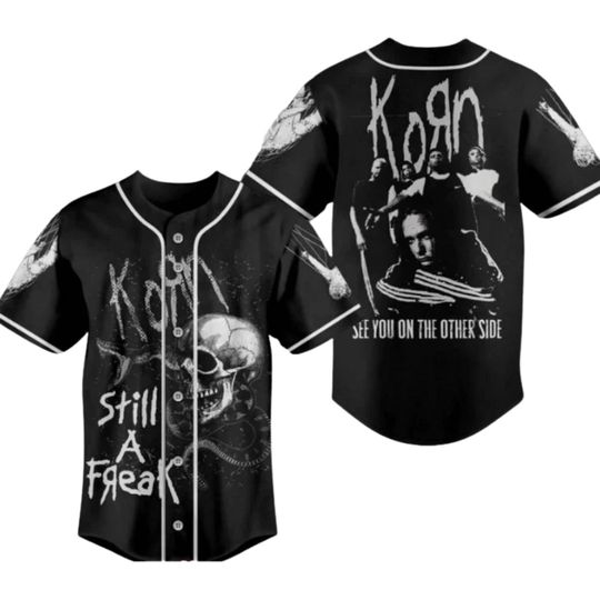 Dark Skull Baseball Jersey with Freak Quote and Band Inspired Design for Metalheads