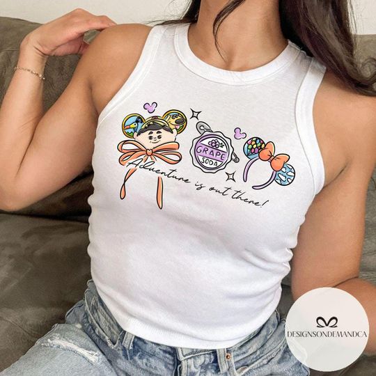Coquette Disney Up Adventure is out there Crop Tank Top, Up movie Paradise falls Disney trip Bestie matching shirt
