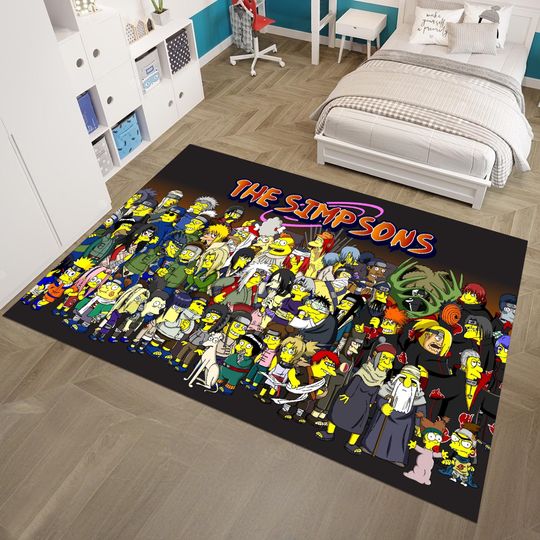 Simpsons Rug, Characters Rug, Adult Rug, Colorful Rug, Custom Area Rug, Anime Decor, Gift