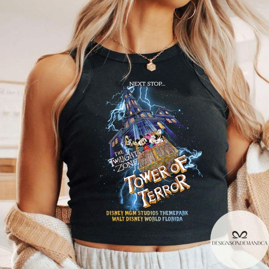 Tower of terror the twilight zone Crop Tank Top, Mickey & friends Disney ride shirt, MGM Studios Themepark shirt