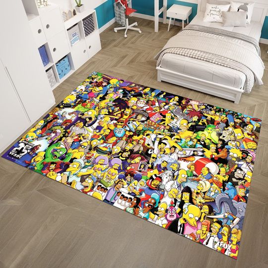 Simpsons Rug, Legend Rug, Adult Rug, Colorful Rug, Custom Area Rug, Anime Decor, Gift