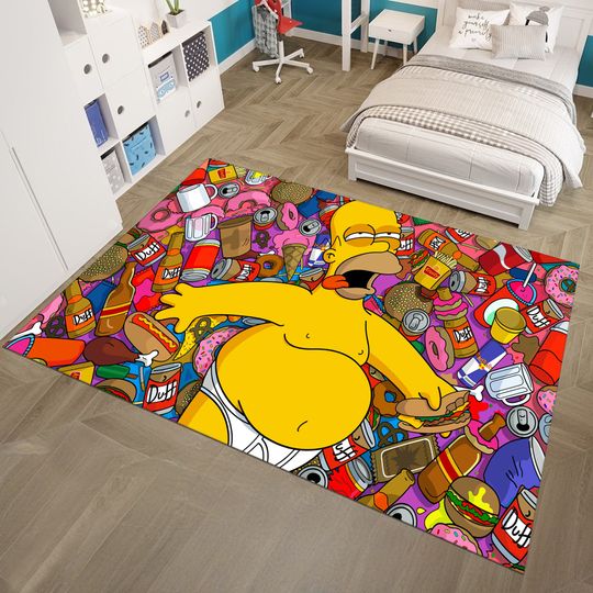 Simpsons Rug, Legend Rug, Adult Rug, Colorful Rug, Custom Area Rug, Anime Decor, Gift