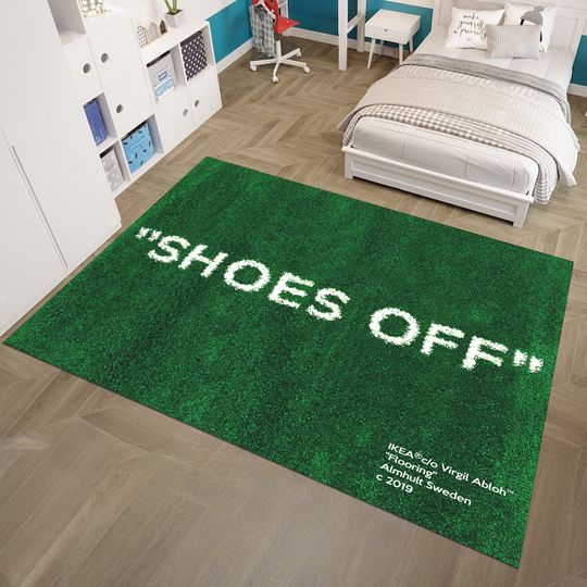 Shoes Off Rug, Sneaker Rug, Shoes Room Rug, Unique Area Rug, Cool Rug, Gift for Her