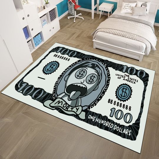 Rick And Rickandmorty Rug, Money Rug, Colorful Rug, Custom Area Rug, Nursery Decor, Gift