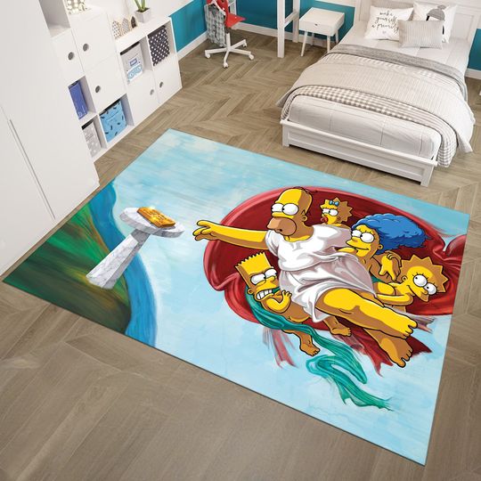 Simpsons Rug, Legend Rug, Adult Rug, Colorful Rug, Custom Area Rug, Anime Decor, Gift