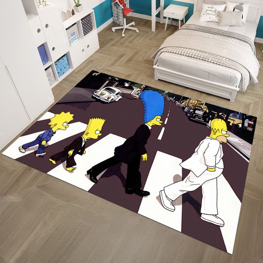 Simpsons Rug, Legend Rug, Adult Rug, Colorful Rug, Custom Area Rug, Anime Decor, Gift