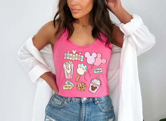 Disney snacks Crop Tank Top- Disney World shirt - Disney Epcot shirt - retro 1980 1990 - disney racerback tank - Mickey vintage shirt - Disneyland