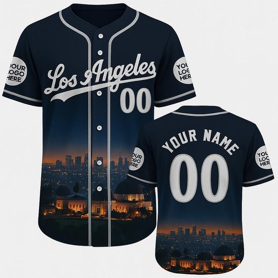 Discover Custom Los Angeles Night Skyline Jersey