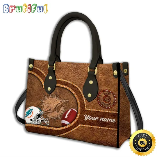 Custom Miamis Football Team Dolphins Leather Bag