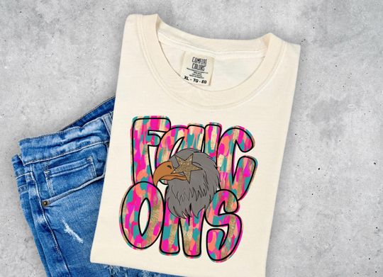 Discover Preppy Falcons Mascot Shirt, Football TShirt, Football Mom TShirt, Cute Game Day Shirt