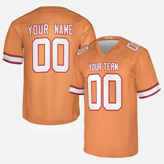 Custom Tampa Bay Buccaneers Football Jersey, Orange, Personalized Team Name & Number
