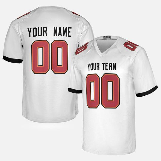 Custom Tampa Bay Buccaneers Football Jersey White Men Women Personalized Team Name & Number