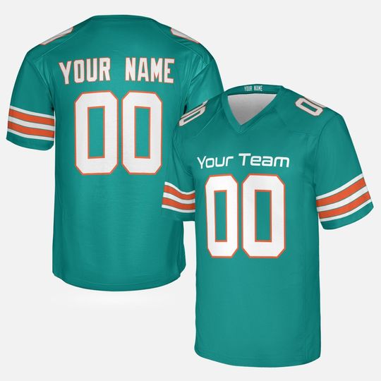 Custom Miami Dolphins Football Jersey - Personalized Team Name & Number for Men & Women