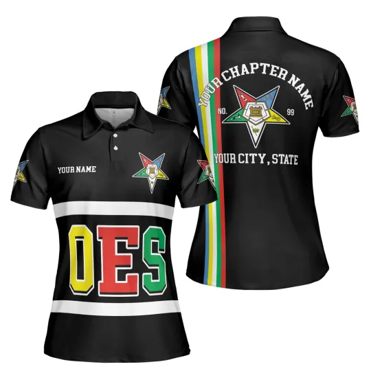 Women's Custom Multi-Color Polo Shirt Eastern Star OES AF&AM