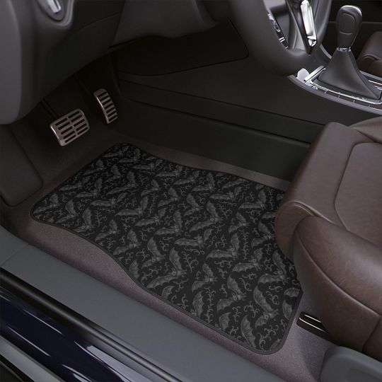 Discover Gothic Bat Car Floor Mat 1 piece Spooky Vibes for Halloween, Car Decor, Gift for Goth Lovers, Unique Automotive Accessories, Custom Car Mats