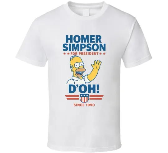 Homer Simpson For President D'oh Since 1990 The Simpsons Tv Fan T Shirt