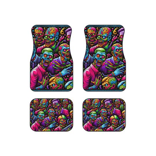 Vibrant Zombie Car Mats - Set of 4, Unique Auto Accessories, Halloween Decor, Gift for Car Enthusiasts, Spooky Home Decor, Zombie [...]