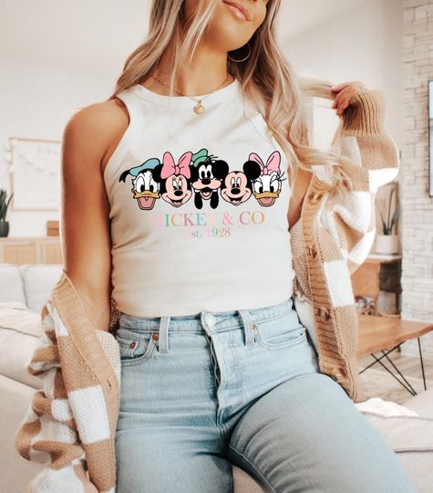 micro rib cropped tank top mouse friends shirt - best day ever happiest place crop top - family trip mouse cropped tank - mouse cute summer
