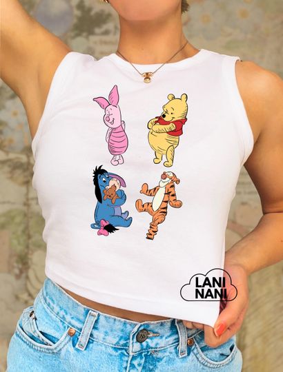 Winnie the Pooh and Friends Crop Tank Shirt | Vintage Pooh and Friends Shirt | Cute Pooh Bear Shirt | Family Trip T Shirt