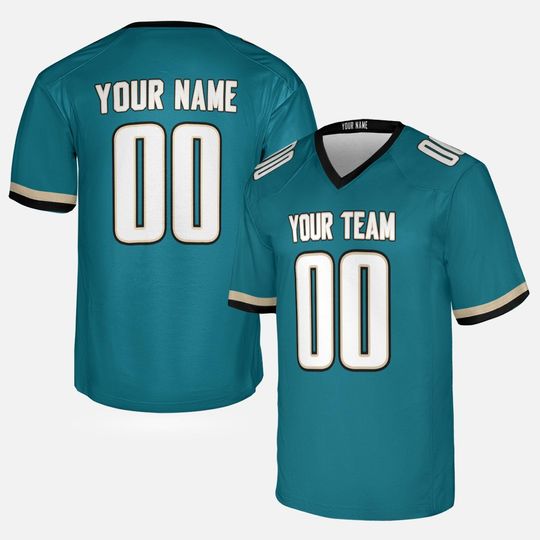 Jacksonville Jaguars Custom Football Jersey Teal Men Women Personalized Name & Number