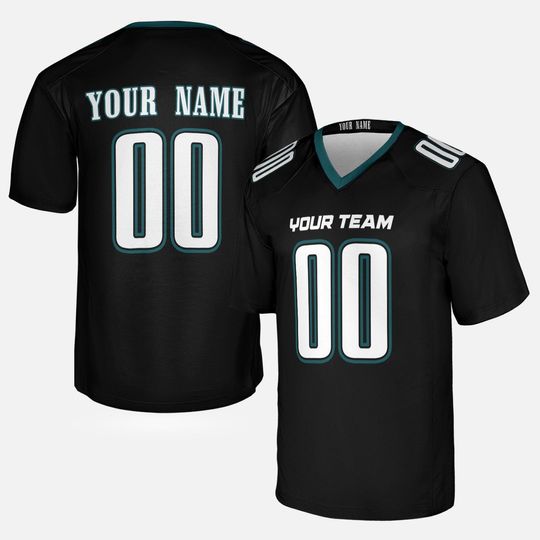 Custom Philadelphia Eagles Football Jersey - Black, Personalized Team Name & Number, Men's & Women's Game Jersey