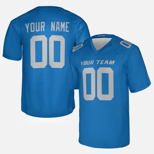 Custom Detroit Lions Football Jersey - Blue, Alternate, Personalized Team Name & Number, Men’s & Women’s