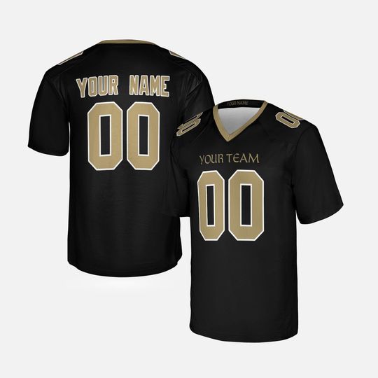 Custom New Orleans Saints Football Jersey, Black, Personalized Team Name & Number for Men & Women