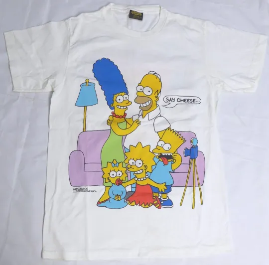 Simpsons Say Cheese double sided T shirt Changes usa medium vtg 1989
