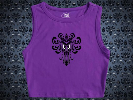 Haunted Mansion Wallpaper Crop Tank | Haunted Mansion Stretching Room | Foolish Mortals | Disney Spooky Crop Tank