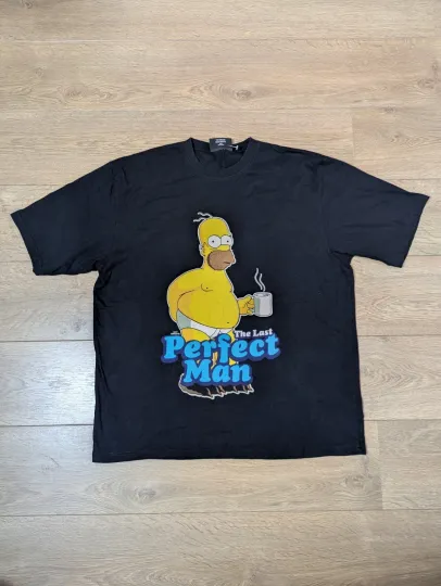 The Simpsons Vintage Y2K Graphic T Shirt Homer The Last Perfect Man Funny